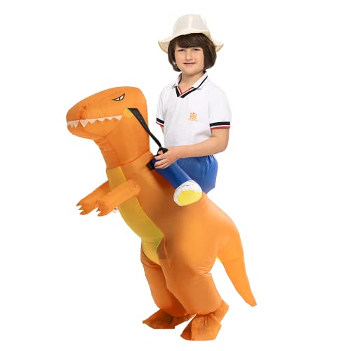 IRETG Dinosaurier Aufblasbares Kostüm Kind 120-150cm Aufblasbare Dinosaurier Kostüme Halloween Verkleidung für Lehrer Schulparty von IRETG