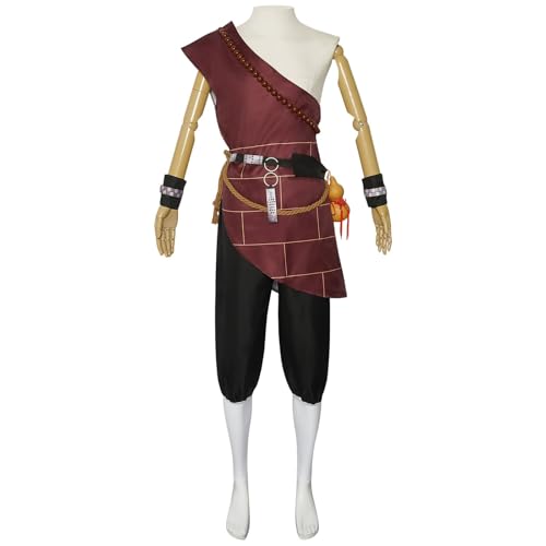 IRIRI Black Myth Wukong Cosplay-Kostümset for Bühnenauftritte – Black Wind Demon King/Wukong/Mi Daoist Rollenspiel-Outfit (18–24 Jahre, Unisex) 6–15-teiliges Rollenspielkostüm mit Maske und Zubehör(A, von IRIRI