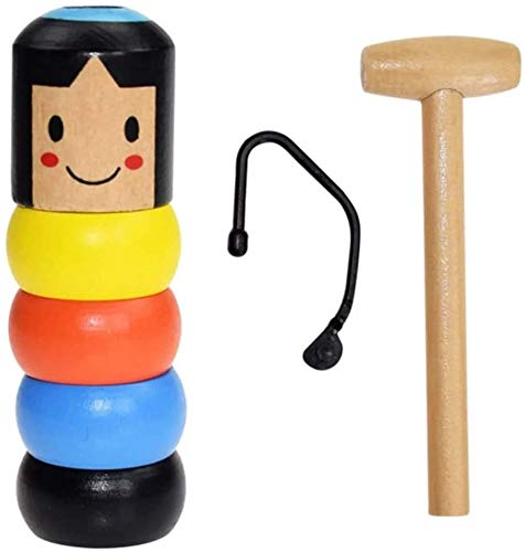 ISAKEN 1 Pcs Hölzernes Mann Spielzeug, Unsterbliches Daruma Marionette, Wooden Man Magic Toy Unzerstörbares Holzspielzeug, Zauberrequisiten Hölzernes, Holz-Mann Magie Spielzeug Geschenk für Kinder von ISAKEN