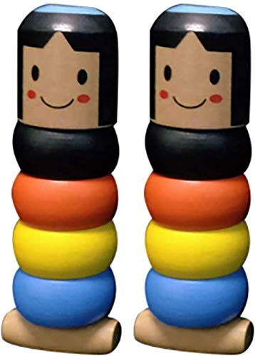 ISAKEN 2 Stück Hölzernes Mann Spielzeug, Unsterbliches Daruma Marionette, Wooden Man Magic Toy Unzerstörbares Holzspielzeug, Zauberrequisiten Hölzernes, Holz-Mann Magie Spielzeug Geschenk für Kinder von ISAKEN