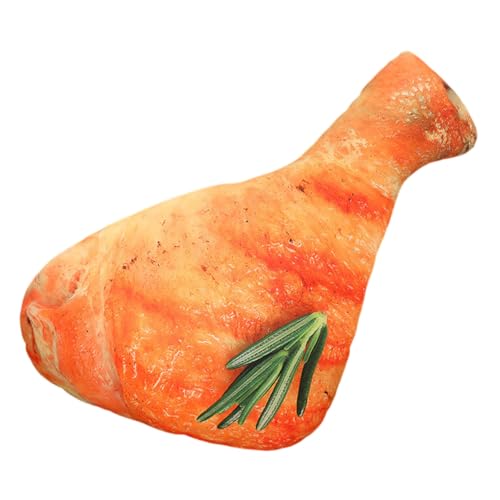 ISAKEN 3D Hühnerbein Kissen Plüschtier, 3D Chicken Leg Plush Toy, Simulation Eines Lebensmittelkissens Kuscheltier Hähnchenschenkel Plüsch Spielzeug für Kinder Mädchen Jungen von ISAKEN