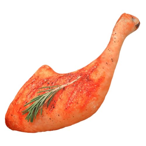 ISAKEN 3D Hühnerbein Kissen Plüschtier, 3D Chicken Leg Plush Toy, Simulation Eines Lebensmittelkissens Kuscheltier Hähnchenschenkel Plüsch Spielzeug für Kinder Mädchen Jungen von ISAKEN