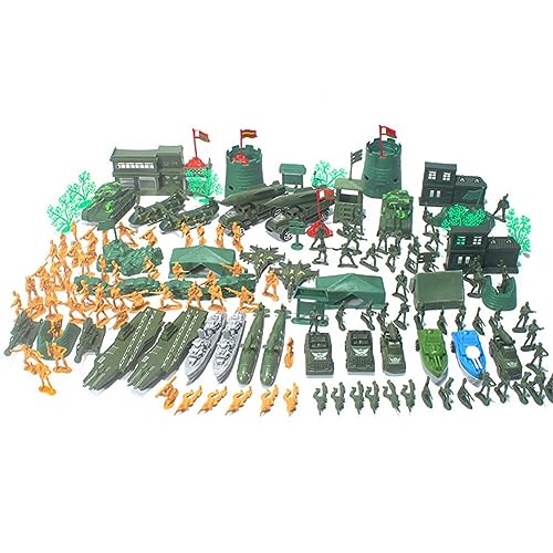 ISAKEN 60 Teiliges Militärische Figuren Set Militär Spielset Streitkräfte Armee Männer Soldaten Kampf Bewegliche Actionfiguren mit Militär Waffen Militärspielset für Kinder Party Deko Geschenk von ISAKEN