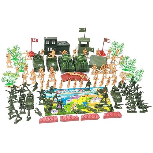 ISAKEN 60 Teiliges Militärische Figuren Set Militär Spielset Streitkräfte Armee Männer Soldaten Kampf Bewegliche Actionfiguren mit Militär Waffen Militärspielset für Kinder Party Deko Geschenk von ISAKEN