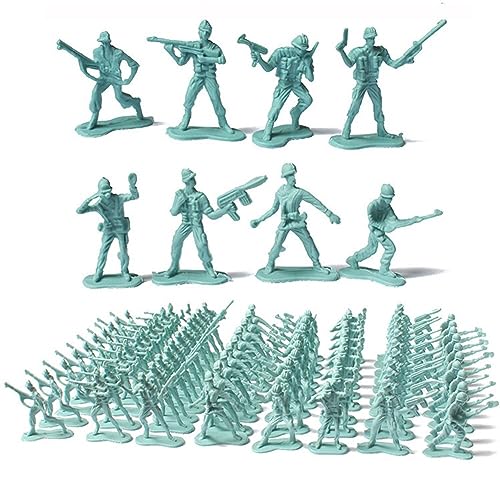 ISAKEN Armee Soldaten Figuren Set, 100 Stück Spielsoldaten aus Kunststoff Spielfiguren Set Armee Soldaten Figuren Mini Militär Modell Spielesets Soldatenfiguren Spielzeug Militärspielset für Kinder von ISAKEN