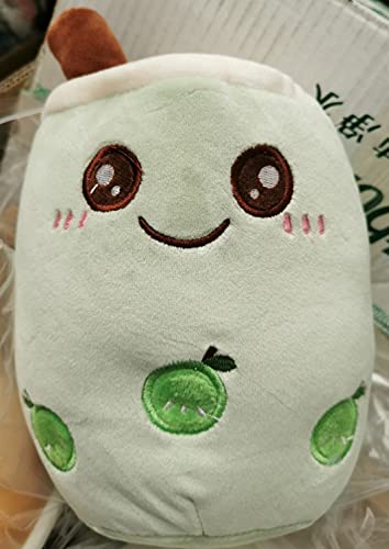 ISAKEN Bubble Tea Plüschtier, Kuscheltier Plüschpuppen Milchtee Softpuppe Teetasse Kissen Kinderspielzeug Geburtstagsgeschenk Gefüllte Plüsch Spielzeug/24CM, Grün von ISAKEN