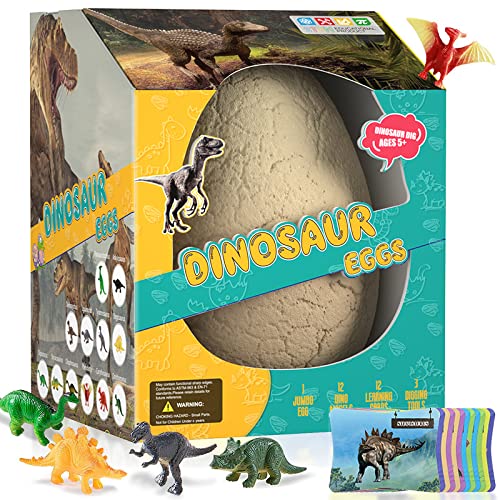 ISAKEN Dinosaurier Eier Ausgrabungsset, Dino Ausgrabungsset für Kinder, Dinosaurier Egg Toy Dino Eier zum Ausgraben Dino Eier Dig Kit Kindergeburtstag Gastgeschenke Jungen von ISAKEN