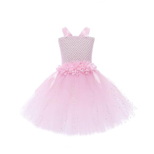 ISAKEN Elfe Tüllkleid, Baby Geburtstagskleid Festkleid Kinder Mädchen Pailletten Tüll Rock Elfe Glitter Tüll Tutu Rock Cosplay Kostüm für Weihnachten Rollenspiel Make up Party von ISAKEN