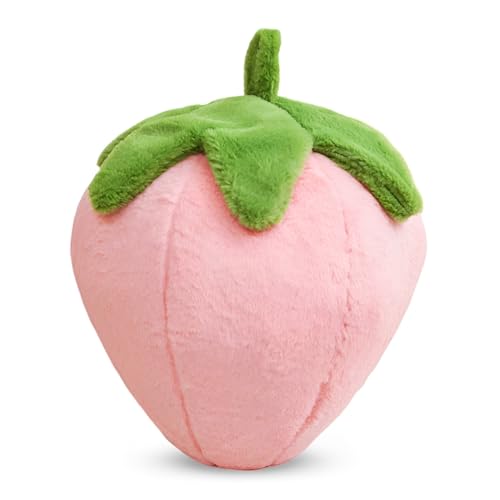 ISAKEN Erdbeer Plüsch Puppe, Erdbeer Kissen Obst Plüschtiere Gefüllte Erdbeer Wurf Kissen Kawaii Süße Plush Kuscheltier Kissen Realistische Kuscheltier für Familie und Freunde von ISAKEN