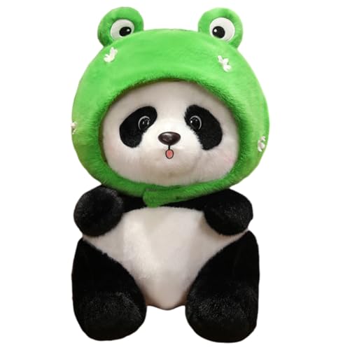 ISAKEN Frosch Panda Plüschpuppe, Simuliertes Frosch Panda Plüschtier Tierisches Wurfkissen Kuscheltier Ausgestopftes Tier Kawaii Stofftier Plüschtier für Sofa Bett Wohnzimmer Dekoration von ISAKEN