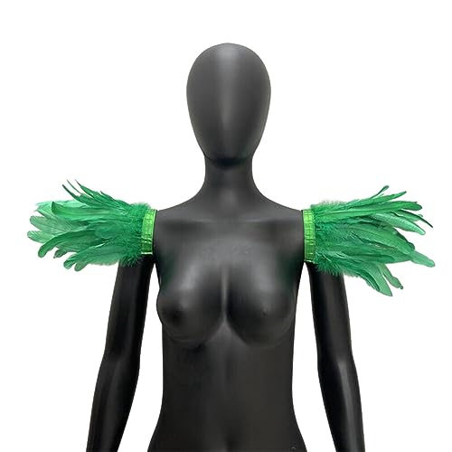 ISAKEN Gothic Feder Achselzucken Schal Damen Herren Feder Cape Schal Schulter Flügel Punk Kostüm Halloween Fasching Karneval Party Kostüm von ISAKEN