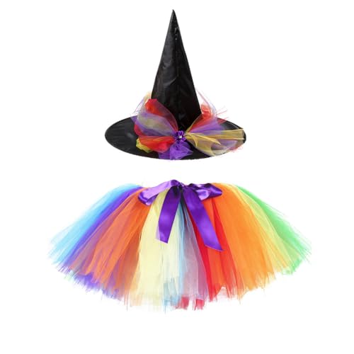 ISAKEN Hexenkostüm Mädchen, Hexe Kostüm Zubehör Set mit hexenhut Hexen Verkleidung Rollenspiele Set Cosplay Zubehör Dress Up für Kinder Halloween Karneval Fasching Mottoparty von ISAKEN