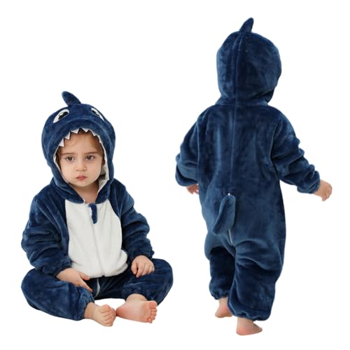 ISAKEN Kinder Tier Jumpsuit, Flanell Strampler Unisex Baby,Karikatur Tier Jumpsuit Plüsch Onesie Einteiler Tier Kostüm für Karneval Halloween Cosplay Kostüm Outfit von ISAKEN