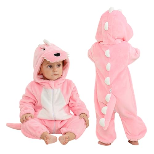 ISAKEN Kinder Tier Jumpsuit, Flanell Wärmender Winter Jumpsuit Unisex Tier Overall Kostüm Vielseitiges Baby Strampler Jumpsuit Outfit für Karneval Halloween Cosplay Kostüm Outfit von ISAKEN