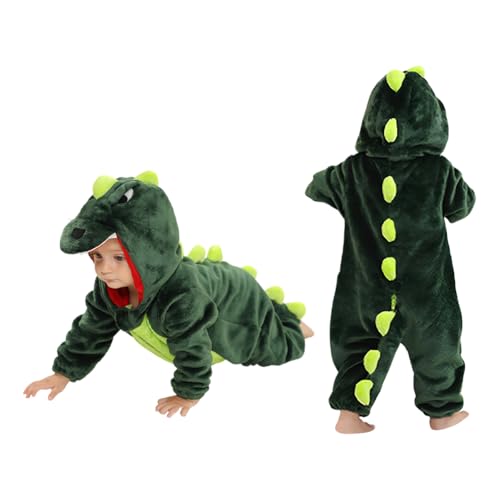 ISAKEN Kinder Tier Jumpsuit, Flanell Wärmender Winter Jumpsuit Unisex Tier Overall Kostüm Vielseitiges Baby Strampler Jumpsuit Outfit für Karneval Halloween Cosplay Kostüm Outfit von ISAKEN