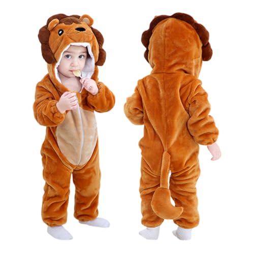 ISAKEN Kinder Tier Jumpsuit, Mädchen Jungen Kapuze Jumpsuit Unisex Unisex Baby Strampler Jumpsuit Kostüm für Kinder für Karneval Halloween Cosplay Kostüm Outfit von ISAKEN