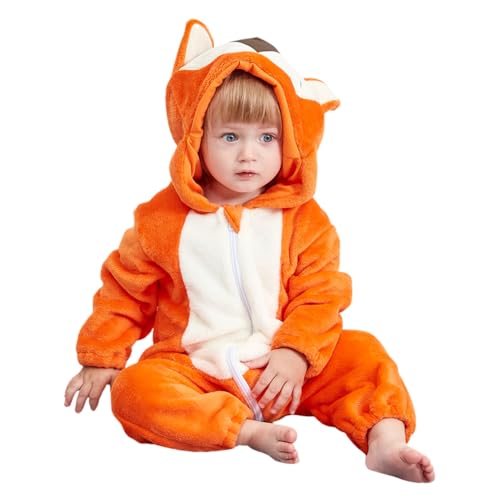 ISAKEN Kinder Tier Jumpsuit, Mädchen Jungen Kapuze Jumpsuit Unisex Unisex Baby Strampler Jumpsuit Kostüm für Kinder für Karneval Halloween Cosplay Kostüm Outfit von ISAKEN