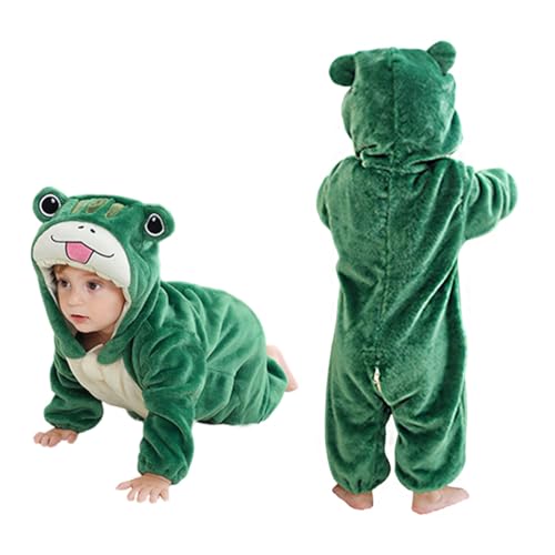 ISAKEN Kinder Tier Jumpsuit, Winterwärme Kinder Strampler Cartoon Tiermotiv Jumpsuit Kostüm Mädchen Jungen Kapuze Jumpsuit für Karneval Halloween Cosplay Kostüm Outfit von ISAKEN