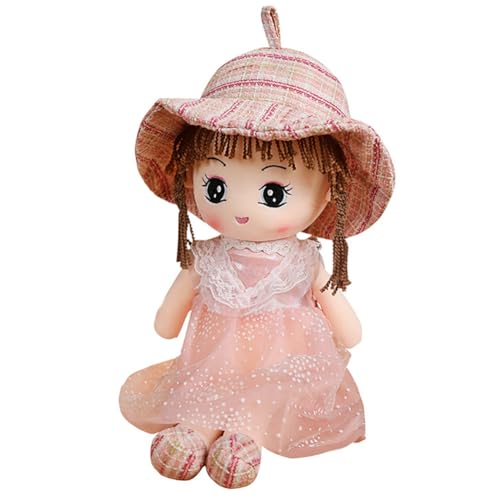 ISAKEN Mädchen Puppe, Groß Augen Mädchen Puppe Mädchen Schlafen Kissen Begleiter Puppe Kawaii Mädchen Plüsch Stofftier Geschenk für Babys und Kleinkinder von ISAKEN