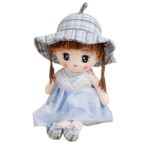 ISAKEN Mädchen Puppe, Groß Augen Mädchen Puppe Mädchen Schlafen Kissen Begleiter Puppe Kawaii Mädchen Plüsch Stofftier Geschenk für Babys und Kleinkinder von ISAKEN