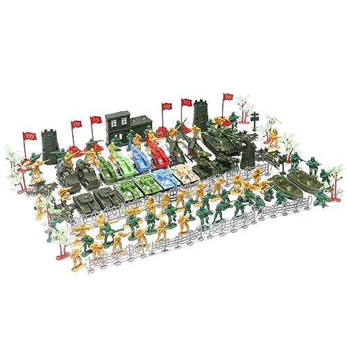 ISAKEN Militärische Figuren Set, 113 Stück Militär Spielset Armee Figuren Set Streitkräfte Armee Männer Soldaten Kampf Bewegliche Actionfiguren Militärspielset für Kinder Party Deko Geschenk von ISAKEN