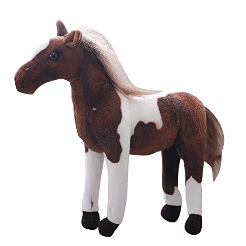 ISAKEN Pony Plüschtier Pferd Kuscheltier Flauschiges Stofftier zum Kuscheln, Weiche Plüsch Pferd Stofftierpuppe für Tierthema Party Geburtstags Dekorationszubehör von ISAKEN