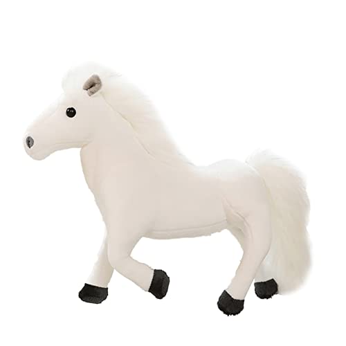 ISAKEN Pony Plüsch Spielzeug Pferd Kuscheltier Flauschiges Stofftier zum Kuscheln, Weiche Plüsch Pferd Stofftierpuppe für Tierthema Party Geburtstags Dekorationszubehör von ISAKEN