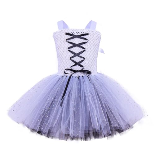 ISAKEN Schleife Tüllkleid, Baby Geburtstagskleid Festkleid Halloween Kinder ärmelloses Prinzessinnenkleid Tüll Prinzessin Kleid für Weihnachten Rollenspiel Make up Party von ISAKEN