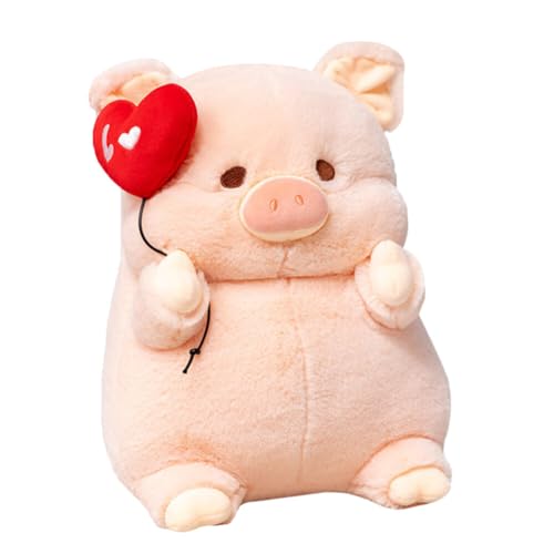 ISAKEN Schwein Plüschtier, 50CM Süß Herz Schwein Plüsch Puppe Ausgestopft Kuscheltier Stofftier Nackenkissen Schlafkissen Lustige Anime Tier Kissen Spielzeug Geschenk für Baby Kinder Erwachsener von ISAKEN