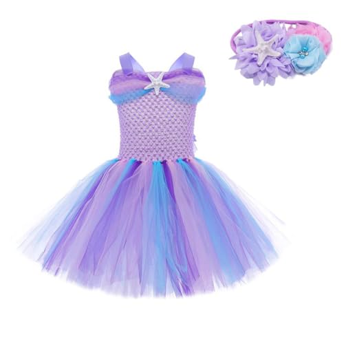 ISAKEN Seestern Tüllkleid, Festival Party Performance Kostüm Baby Geburtstagskleid Festkleid Halloween Dress Up Prinzessin Kleid für Weihnachten Rollenspiel Make up Party von ISAKEN