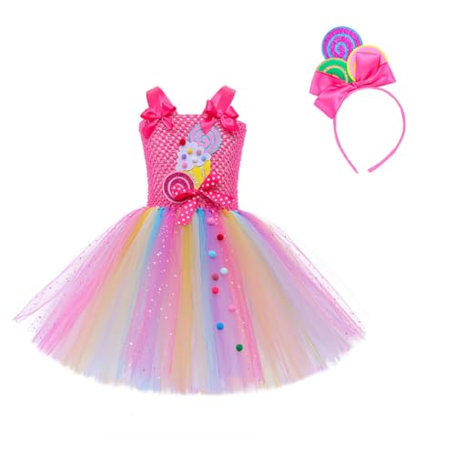 ISAKEN Süßes Glitzer Tüllkleid, Mädchen Prinzessinnenkleid Halloween cosplay Kleid Baby Geburtstagskleid Festkleid Kinder Festival Tanz Kostüm für Fasching Karneval Outfit Set von ISAKEN