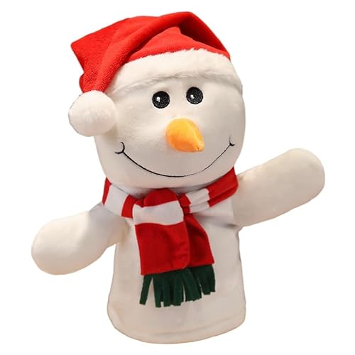 ISAKEN Tier Handpuppen Spielzeug, Bauchredner Rentier Schneemann Puppe Weihnachtsmann Puppe für Geschichtenerzählen und Interaktion von ISAKEN