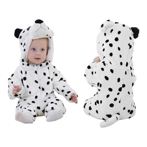 ISAKEN Tier Kostüm für Kinder, Unisex-Baby-Flanell-Einteiler mit Tiermotiv Strampler-Overall mit Kapuze Flanell Baby Jumpsuit für Cosplay Halloween Karneval von ISAKEN