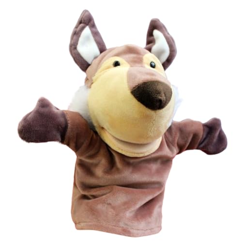 ISAKEN Tierhandpuppen für Kinder, Wolf, Tiger, Löwe, AFFE, Kaninchen, Elefant, Taube, Drache, Niedliche Weiche Plüschtiere Kinderhandpuppen mit beweglichem offenem Mund für EIN fantasievolles Spiel von ISAKEN