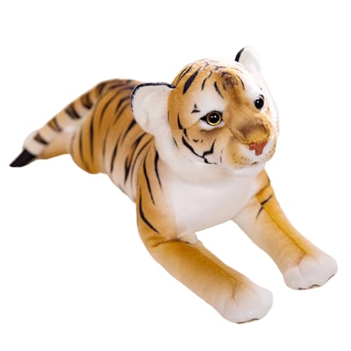 ISAKEN Tiger Plüschpuppe, Niedlicher Tiger Plüschtier Stofftier Kawaii Tiger Plüschtier Kuscheltier Weiches Liegendes Tiger Plüschtier für Weihnachten Geburtstag Geschenk von ISAKEN