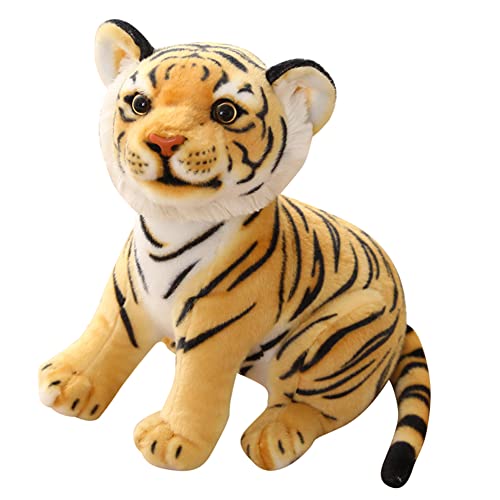 Tiger Plüschtier, Niedlich Plüsch Stofftier Kuscheltier Spielzeug Realistisch Tiger Spielzeug Puppe Plüsch Tigerbaby Spielzeug Kissen Cartoon Plüschpuppe Dekokissen Neujahr Geschenke für Kinder, 33cm Tiger Plüschtier, Niedlich Plüsch Stofftier Kuscheltier Spielzeug Realistisch Tiger Spielzeug Puppe Plüsch Tigerbaby Spielzeug Kissen Cartoon Plüschpuppe Dekokissen Neujahr Geschenke für Kinder, 33cm von ISAKEN