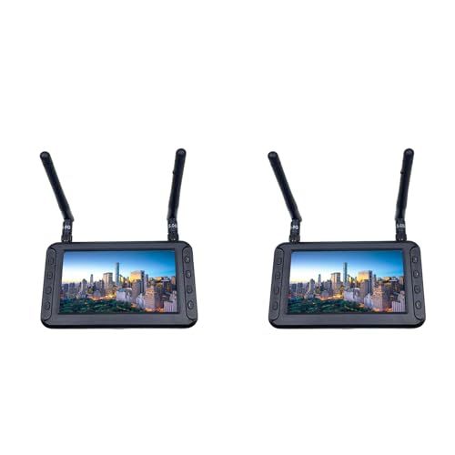 ISKDJBJG 2Stück 4,3 5,8 G FPV DVR-Monitor LCD-Bildschirm 800 X 480 FPV-Empfängermonitor Dual-Empfänger für RC FPV Drone Quadcopter von ISKDJBJG