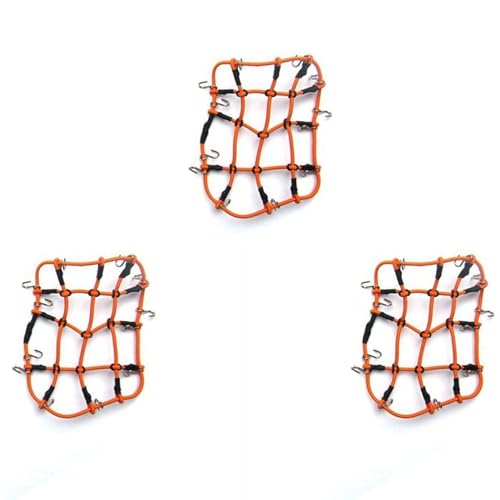 ISKDJBJG 3X RC Auto Teile ZubehöR Elastisches GepäCk Netz für 1/12 MN D90 D99 MN99S, Orange von ISKDJBJG