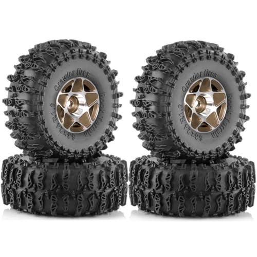 ISKDJBJG 4 Stück 63 mm 1,0 Metall-Beadlock-Radreifensatz für 1/18 1/24 RC Crawler Car TRX4M SCX24 AX24 FCX24 Upgrade-Teile, von ISKDJBJG