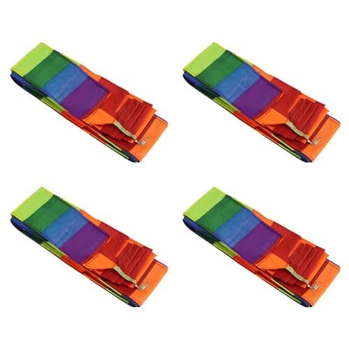 ISKDJBJG 4X Super Nylon Lenkdrachen Schwanz Regenbogen Linie Kite Zubehoer Kinder Spielzeug von ISKDJBJG