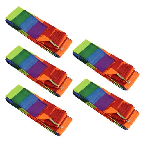 ISKDJBJG 5X Super Nylon Lenkdrachen Schwanz Regenbogen Linie Kite Zubehoer Kinder Spielzeug von ISKDJBJG