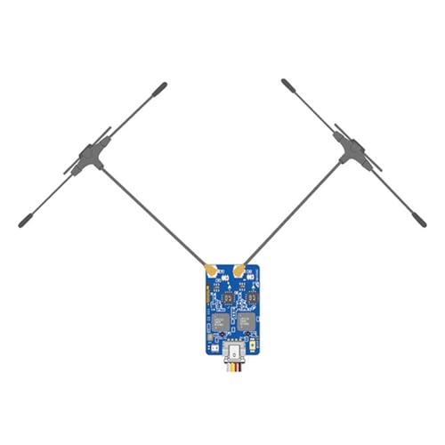 ISKDJBJG 900/2400 Dual Band Gemini RX Receiver ELRS Dual Band Gemini Empfänger ELRS Dual Band Empfänger für RC FPV Racing Langstrecken-UAV 80mm Antenne von ISKDJBJG