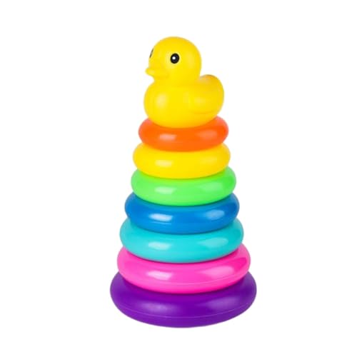 ISOYTERO Stapelringe Baby Spielzeugkind Bausteine ​​Spielzeug Regenbogen Early Learning Toy Mtower von ISOYTERO