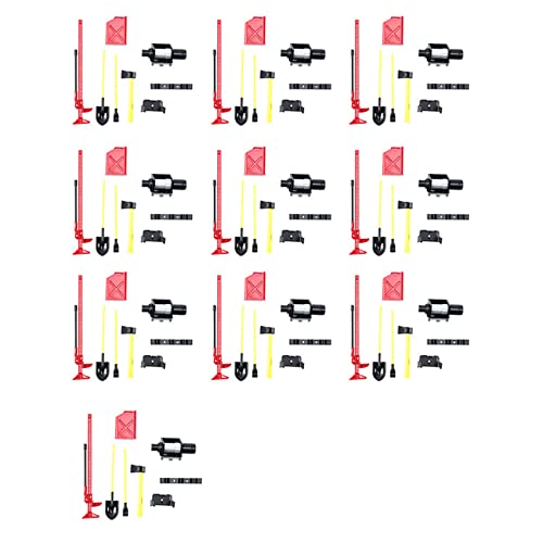 ISTOVO 10 Satz Gepäck Träger Winde Schaufel Kraftstoff Tank Axt Dekoration für Scx10 D90 von ISTOVO