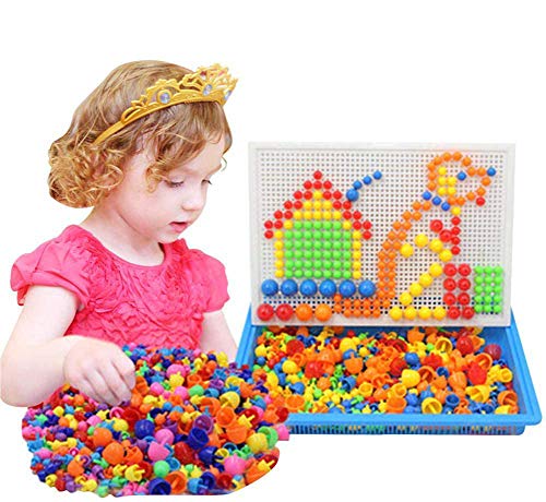 Steckspielzeug Mosaik Steckspiel Kinder Pädagogisches Kinderspielzeug Kreatives Spielzeug Jungen Mädchen Steckmosaik Steckbausteine 592 Stücke Bausteine Kinder Lernspielzeug für Geschenk von ITODA