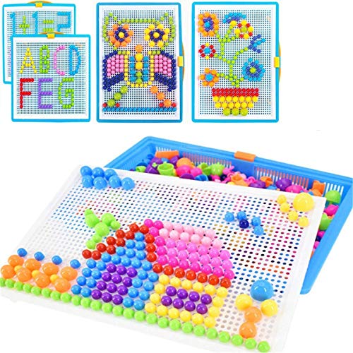 Steckspielzeug Mosaik Steckspiel Pädagogisches Kinderspielzeug Kreatives Spielzeug Jungen Mädchen Steckmosaik Steckbausteine 295/592/888 Stücke Bausteine Kinder Lernspielzeug für Geschenk von ITODA