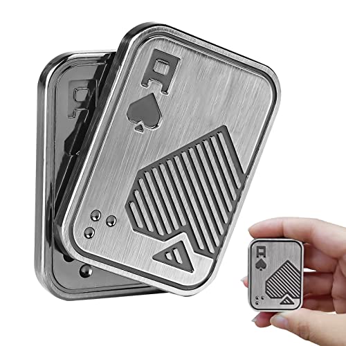 ITOKEY EDC Fidget Toys, Metall Fidget Slider, Schreibtisch Spielzeug für Männer, Poker Push Card, Cool Haptic Coin Office Clicker, Angst Autismus ADHS Geschenke für Erwachsene Teens von ITOKEY