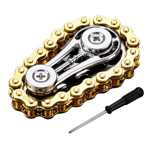 ITSNECTAR Zahnräder Fidget Toys,Coole Fidget Spinner für Stress Relief,Metall Anti Stress Spielzeug Linkage Bike Chain Design, Hand Finger Spinner für Erwachsene Kinder Anti-Angs von ITSNECTAR