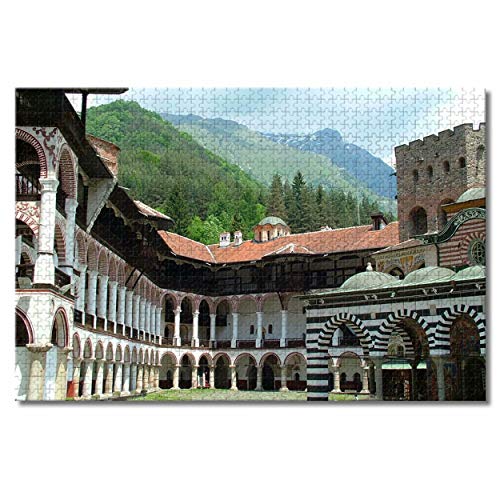 Bulgarien Rila Kloster Puzzle für Erwachsene Kinder 1000 Teile Holzpuzzle Spiel für Geschenke Heimdekoration besondere Reise-Souvenirs von IUBBKI