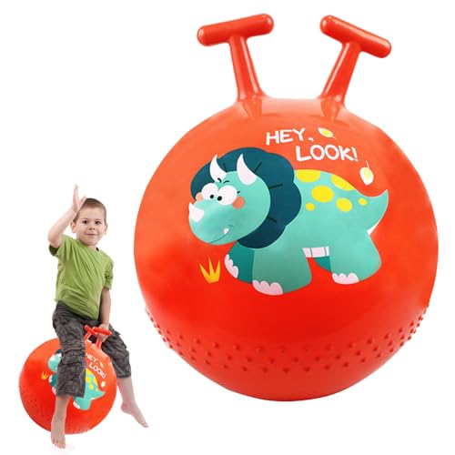 IUKUNNE Hüpfball für Kinder,Sprungball für Kinder,Aufblasbarer Hüpfball,Hopper Ball für Kinder,Dinosaurier Sprungball Kinder,Aufblasbare Sprungball,mit Griff Belastbarkeit 80 KG Spielzeug von IUKUNNE